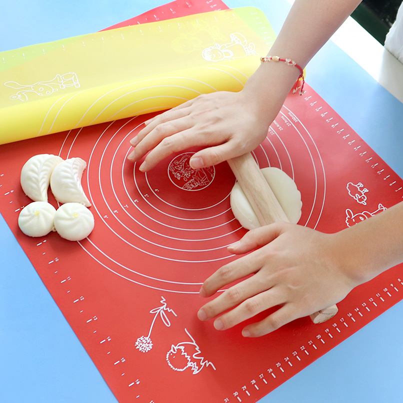 Factory Direct Sales Silicone Dough Kneading 64*45/50*40 with Scale Baking Pad Food Grade Surface Pad Non-Stick Surface