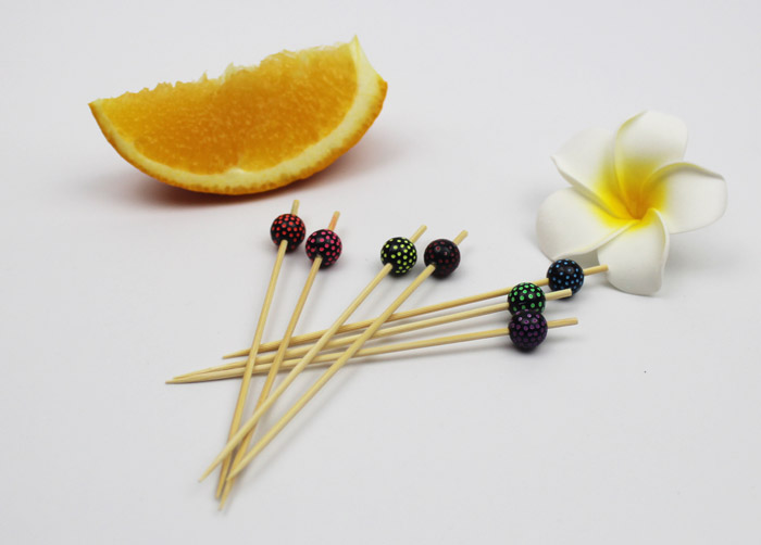 Bamboo flower sign sign fruit fruit fork creative toothpick decorative sign sign cocktail snacks Bamboo flower sign sign fruit fruit fork creative toothpick decorative sign sign cocktail snacks