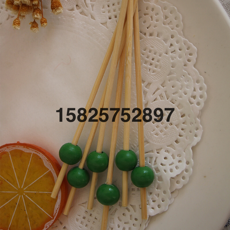 Household Fruit Toothpick Cocktail Bamboo Stick Disposable Bamboo Stick Color Creative Bamboo Stick Reddish Yellow Cake Insert Sub Skewers Stick