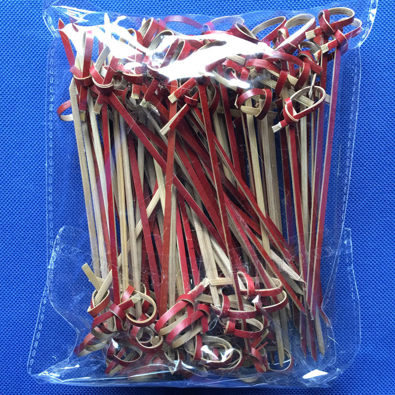 Disposable Bamboo 9cm 12cm Knotted Stick Fancy Bamboo Stick Fruit Toothpick Knot Sign Hotel Fruit Fork