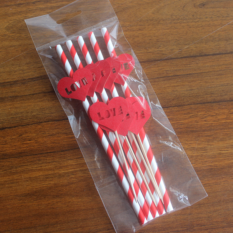 Creative disposable straw toothpick environmental paper straw toothpick set party props banquet decoration card wholesale Creative disposable straw toothpick environmental paper straw toothpick set party props banquet decoration card wholesale
