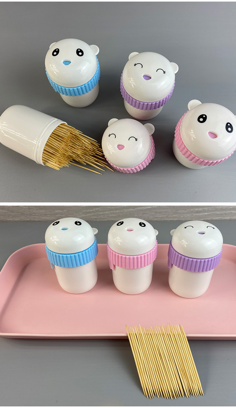 Miaocai Cartoon Bear Canned Toothpick Disposable Natural Bamboo Double Thin Head Toothpick 350 Wholesale Manufacturers Miaocai Cartoon Bear Canned Toothpick Disposable Natural Bamboo Double Thin Head Toothpick 350 Wholesale Manufacturers