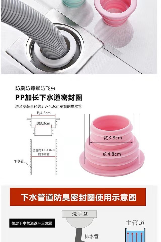 Deodorant Bathroom Anti-Blocking Inner Core Silicone Floor Drain Cover Closed Kitchen Bathroom Floor Drain One Piece Dropshipping