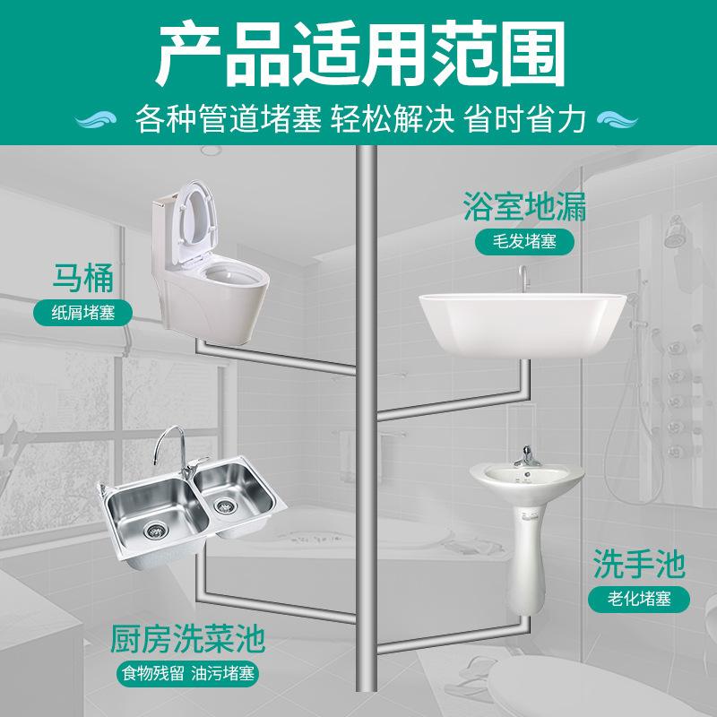 New Pipe Dredge Agent Kitchen Floor Drain Toilet Toilet Fantastic Unblocking Product Deodorant Oil Stain Agent Wholesale