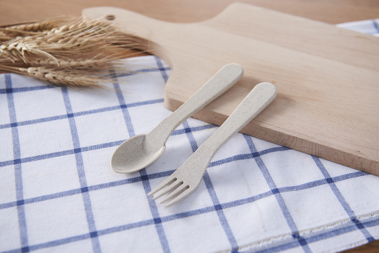 Wheat Straw Children's Bowl Tableware Set Cartoon-Shaped Spork Fruit Dish Poster Cute Gift Set