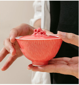 Dehua Sheep Fat Jade HandCarved Auspicious Cloud Cover Bowl Thin Tire Not Hot Tea Bowl Kung Fu Tea Set Ceramic Whiteware