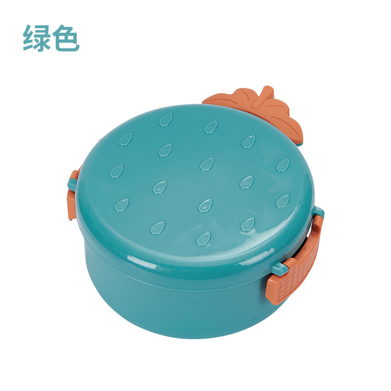 Stainless Steel Snap Joint Insulation with Lid Student Strawberry Rice Bowl Cute Fun Instant Noodle Bowl Sealed Portable Dining Bowl Wholesale
