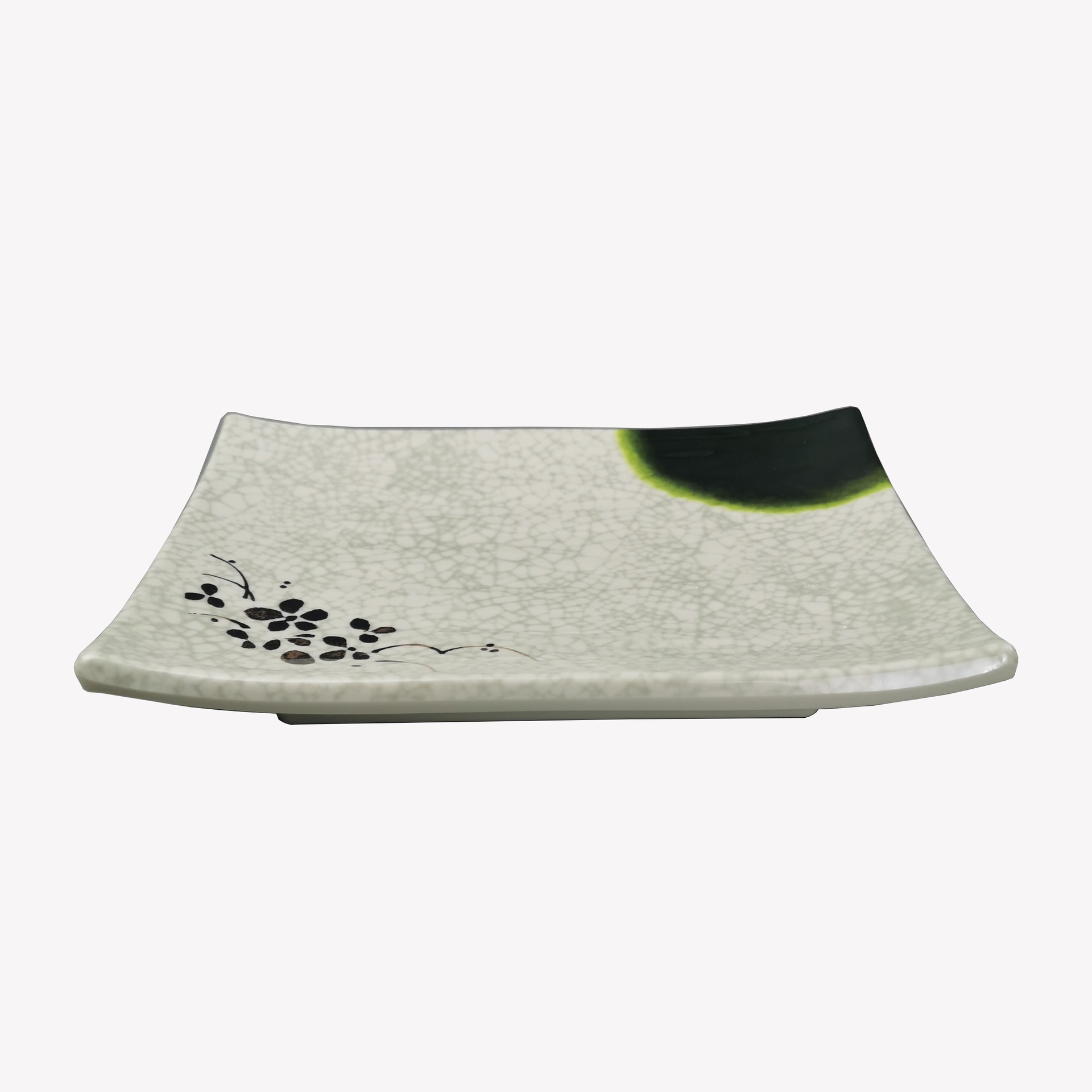 Japanese amine resin rectangular sushi plate rectangular flat plate creative snack plate dessert plate hotpot cutlery