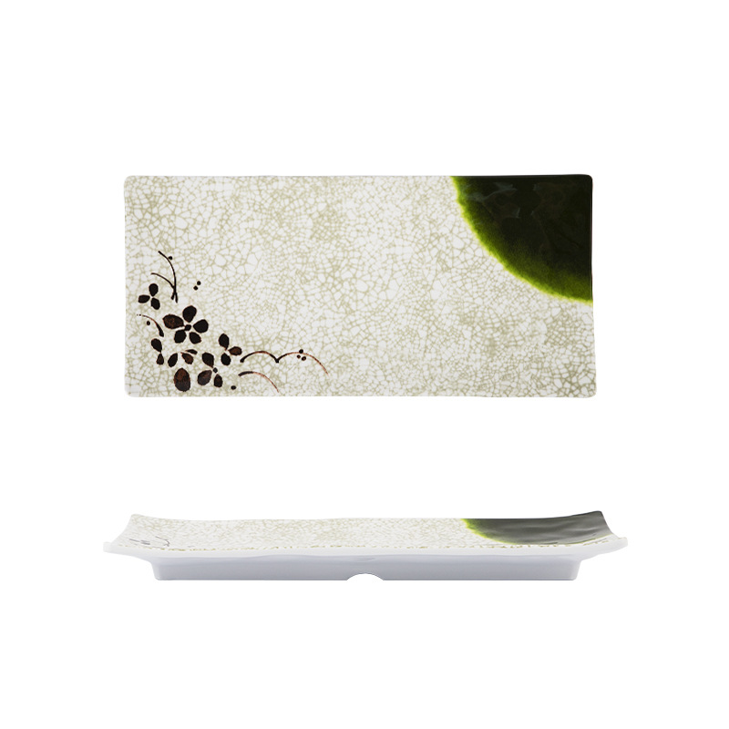 Japanese amine resin rectangular sushi plate rectangular flat plate creative snack plate dessert plate hotpot cutlery Japanese amine resin rectangular sushi plate rectangular flat plate creative snack plate dessert plate hotpot cutlery