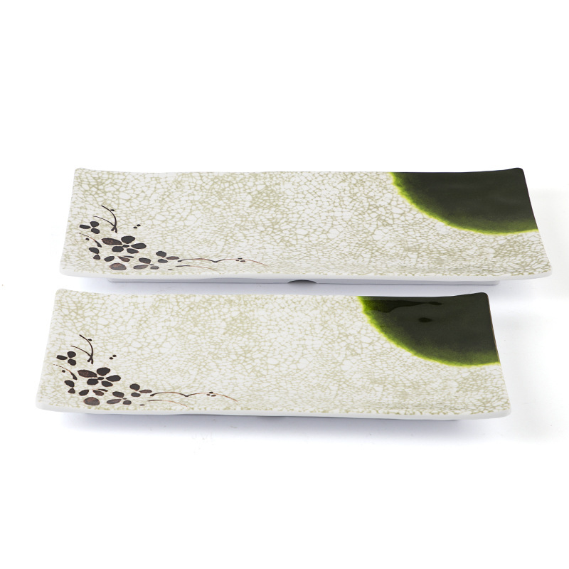 Japanese amine resin rectangular sushi plate rectangular flat plate creative snack plate dessert plate hotpot cutlery Japanese amine resin rectangular sushi plate rectangular flat plate creative snack plate dessert plate hotpot cutlery