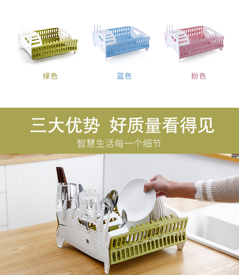 Foreign Trade Foldable Kitchen Drain Bowl Rack Tableware Storage Box Wall-Mounted Bowl Rack Tableware Stand