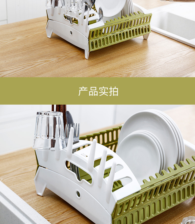 Foreign Trade Foldable Kitchen Drain Bowl Rack Tableware Storage Box Wall-Mounted Bowl Rack Tableware Stand