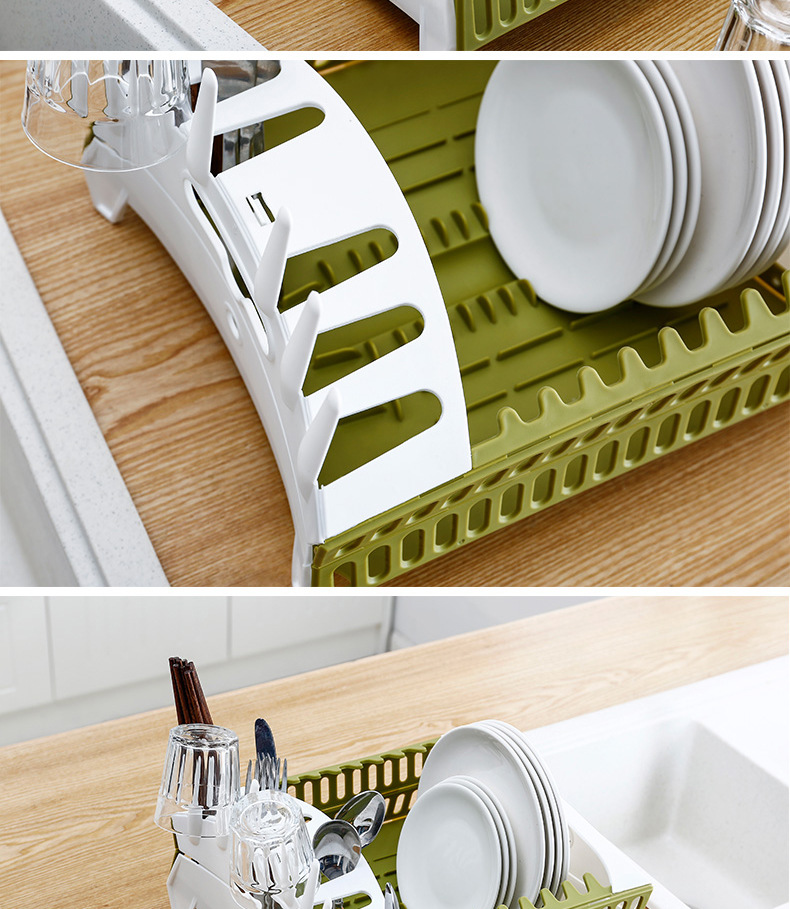 Foreign Trade Foldable Kitchen Drain Bowl Rack Tableware Storage Box Wall-Mounted Bowl Rack Tableware Stand