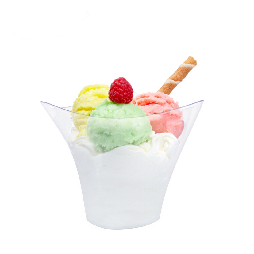 Disposal Plastic Bowl Mini PS Sushi Bowl with Lid Sauce Dessert Bowl Transparent Dessert Packaging Ice Cream Cup