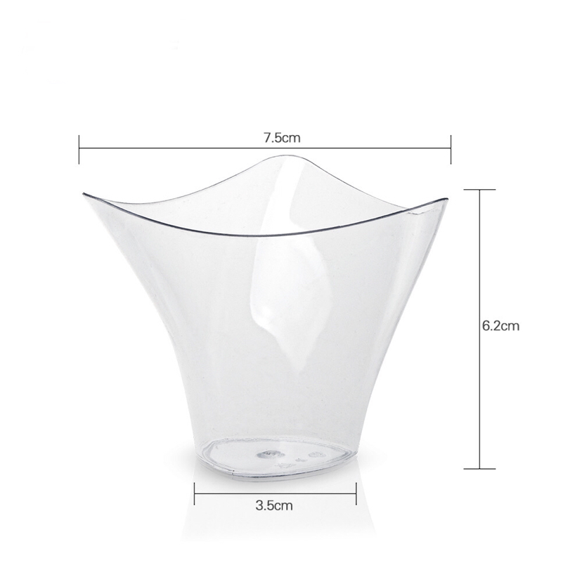 Disposal Plastic Bowl Mini PS Sushi Bowl with Lid Sauce Dessert Bowl Transparent Dessert Packaging Ice Cream Cup