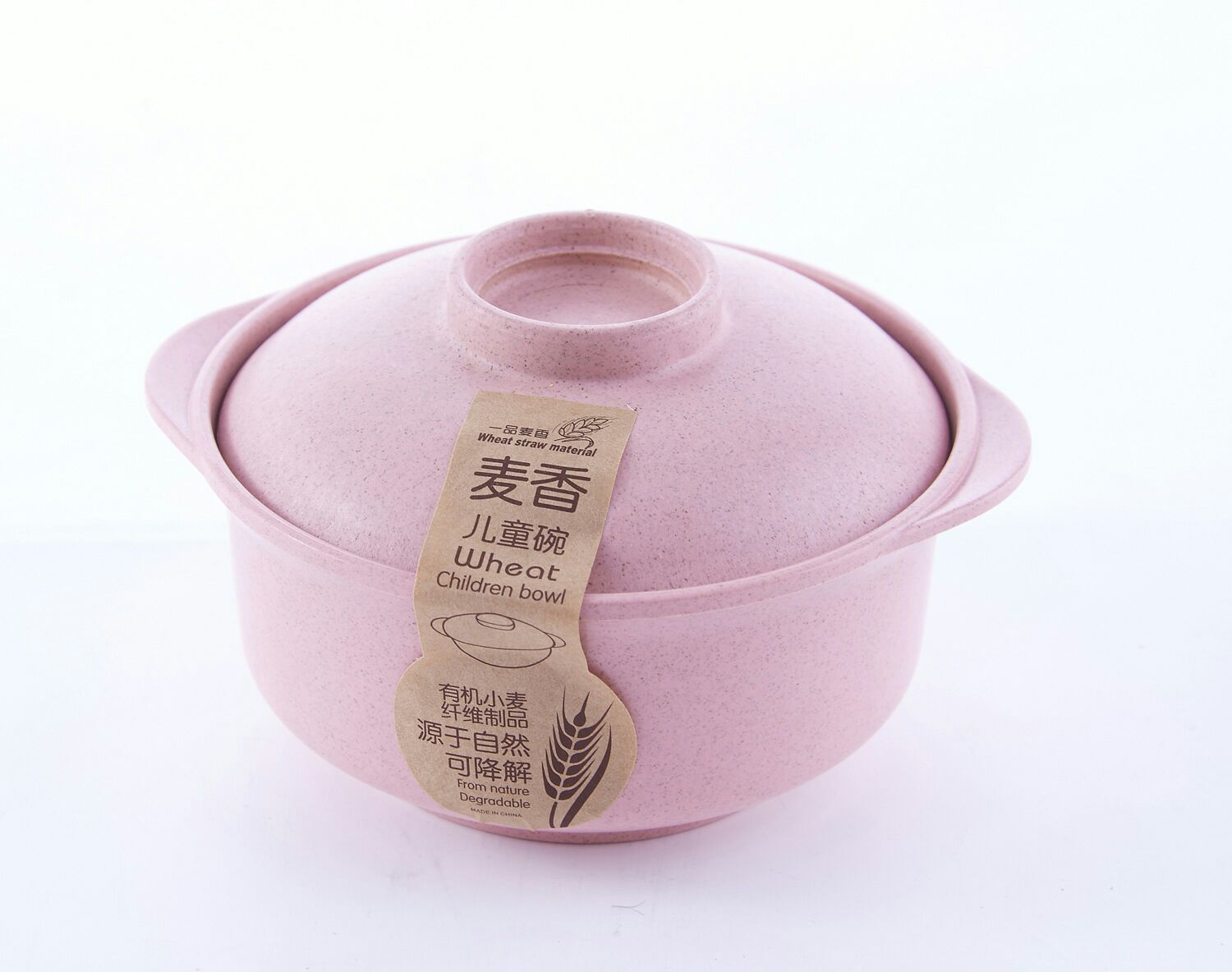 TJL5459 Japanese environmentally friendly and healthy wheat straw thermal insulation bubble bowl household bowl with a cover wheat fragrance bowl