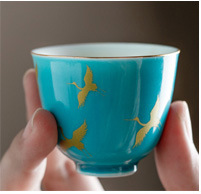 Twilight Cangzhai Jingdezhen Handmade Thin Tire Apricot White Cover Bowl Kung Fu Tea Set Tea Cup Tea Bowl