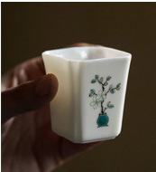 Twilight Cangzhai Jingdezhen Handmade Thin Tire Apricot White Cover Bowl Kung Fu Tea Set Tea Cup Tea Bowl