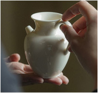 Twilight Cangzhai Jingdezhen Handmade Thin Tire Apricot White Cover Bowl Kung Fu Tea Set Tea Cup Tea Bowl