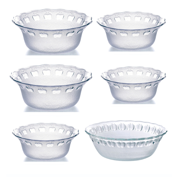 Glass Fruit Plate Fruit Plate Salad Bowl Fruit Plate Transparent European Style Living Room Home Apple Bowl Dessert Bowl Chinese Salad Bowl