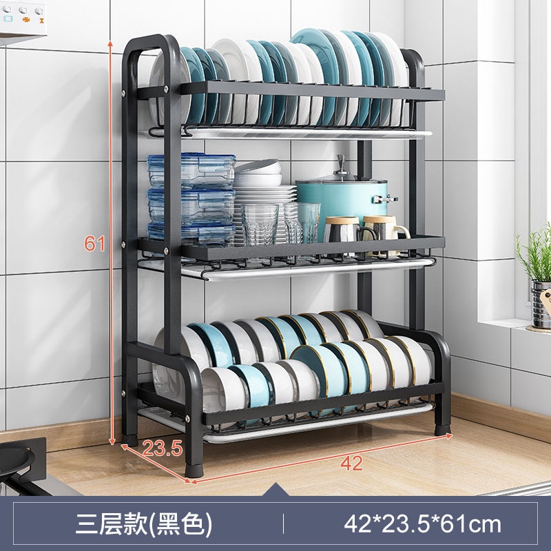 Kitchen Storage Rack Table Top Dish Draining Rack Small Household Dish Rack Plate Storage Rack Multi-Functional in Cabinet