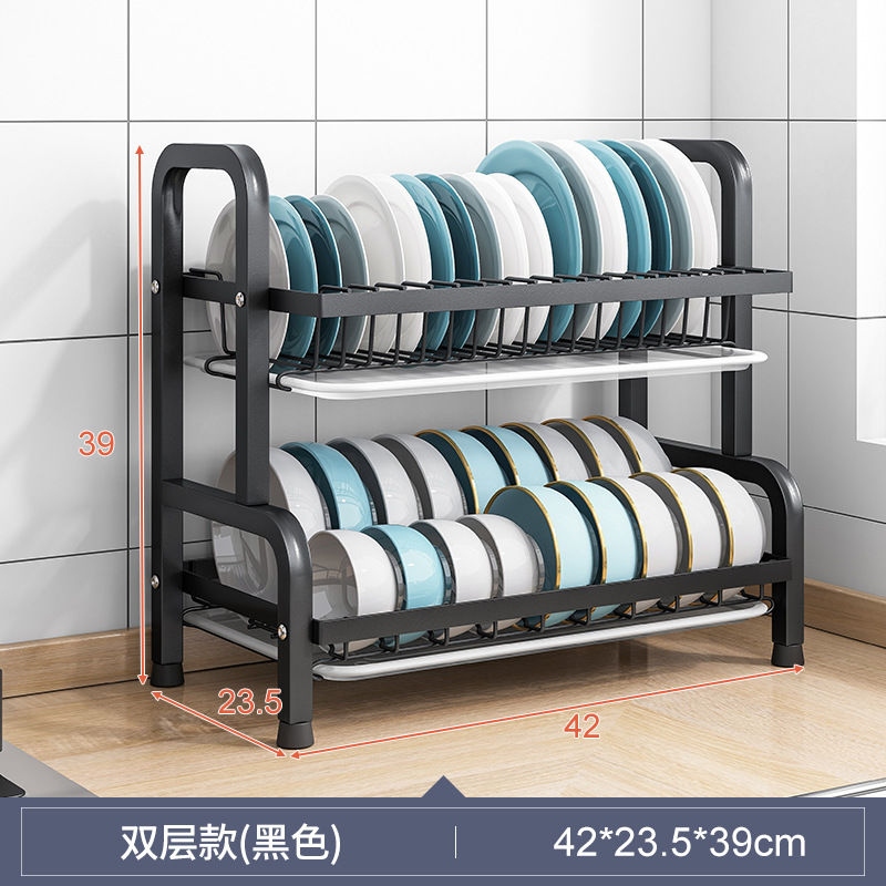 Kitchen Storage Rack Table Top Dish Draining Rack Small Household Dish Rack Plate Storage Rack Multi-Functional in Cabinet