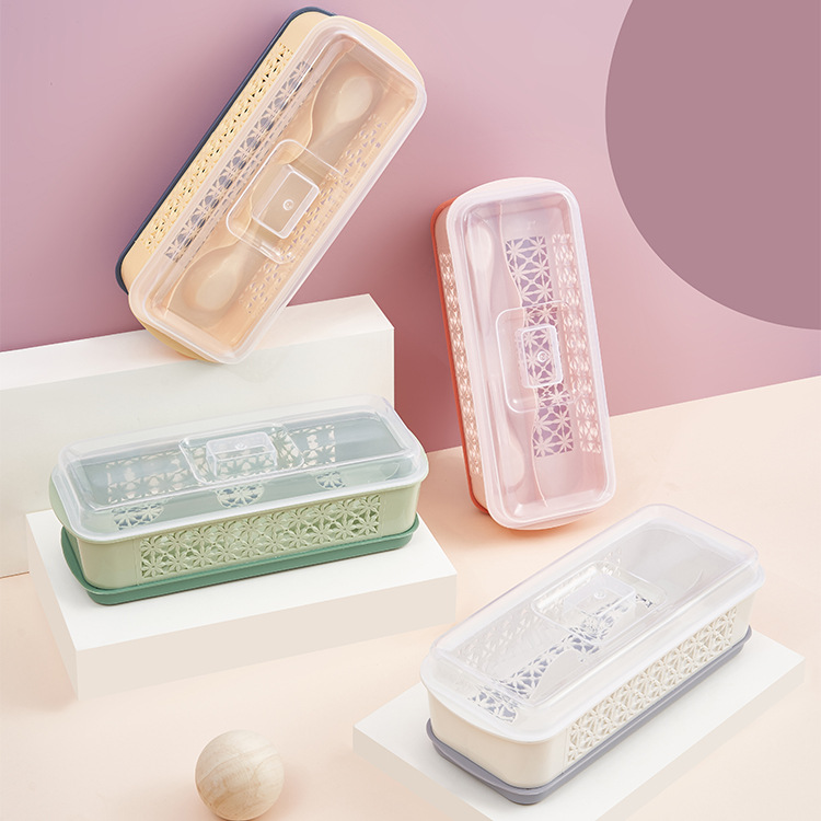 Mildew-Proof Storage Case Creative Drain Household Tableware Chopsticks Mildew-Proof Kuaizi Kitchen Spoon Storage Box Bucket Chopsticks