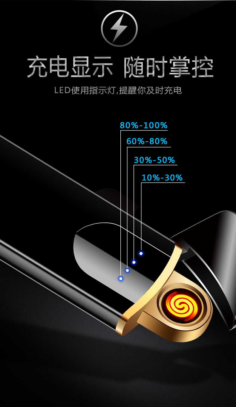 Fingerprint sensor strip charging lighter usb cigarette lighting battery display metal ultra-thin custom LOGO Fingerprint sensor strip charging lighter usb cigarette lighting battery display metal ultra-thin custom LOGO