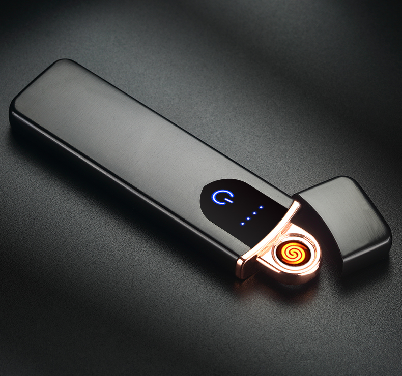 Fingerprint sensor strip charging lighter usb cigarette lighting battery display metal ultra-thin custom LOGO Fingerprint sensor strip charging lighter usb cigarette lighting battery display metal ultra-thin custom LOGO