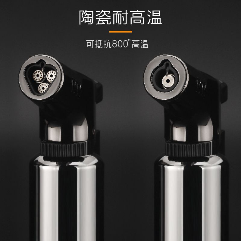 High temperature three-straight windproof metal inflatable point cigar outdoor barbecue welding torch gun torch lighter