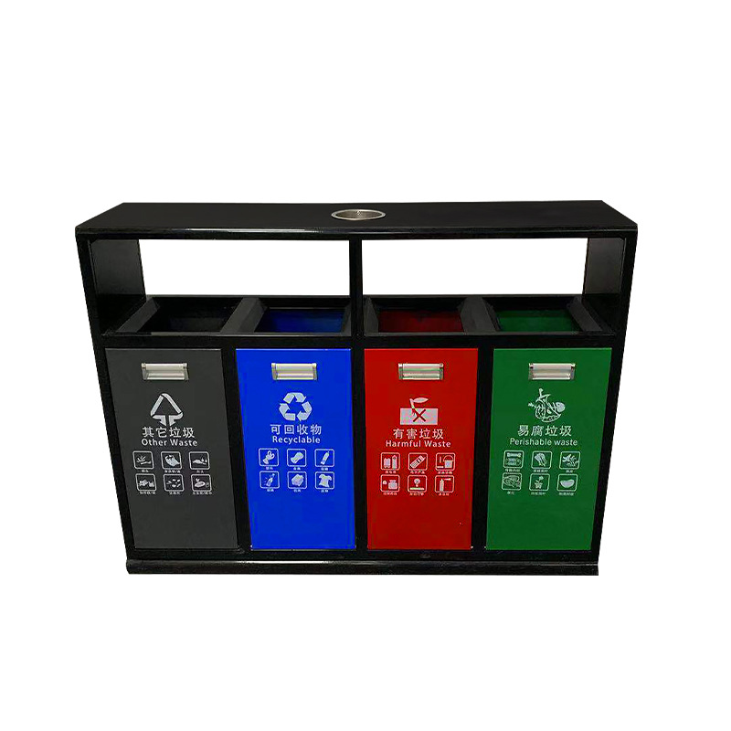 Wholesale Three Or Four Categories Outdoor Trash Bin Dry and Wet Environmental Protection Sanitation Community Dustbin Four Sorting Trash Bin