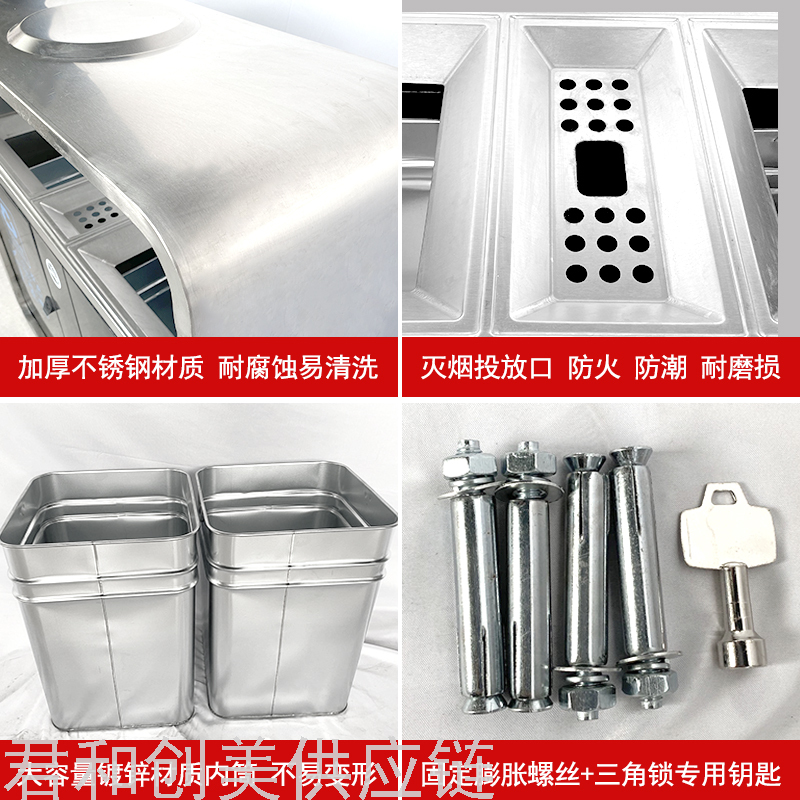 Garbage Bin Galvanized Sheet Trash Can Park Classification Dustbin Scenic Spot Trash Bin Outdoor Recycle Bin
