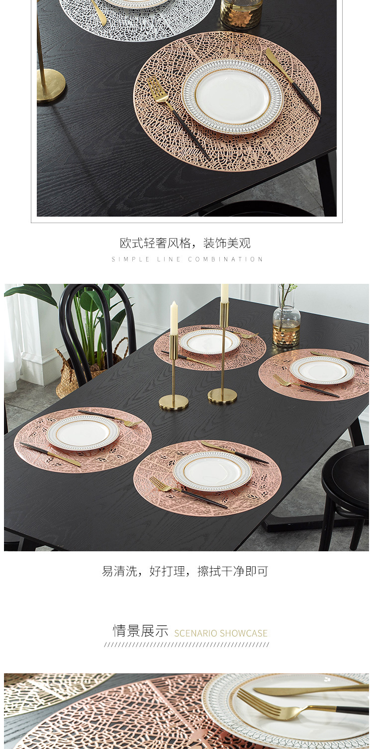 Leather Placemat Tablecloth PVC Dining Table Cushion Non-Slip and Hot Pot Bowl Coaster Daily Kitchen Tools Dinner Plate Heat Proof Mat