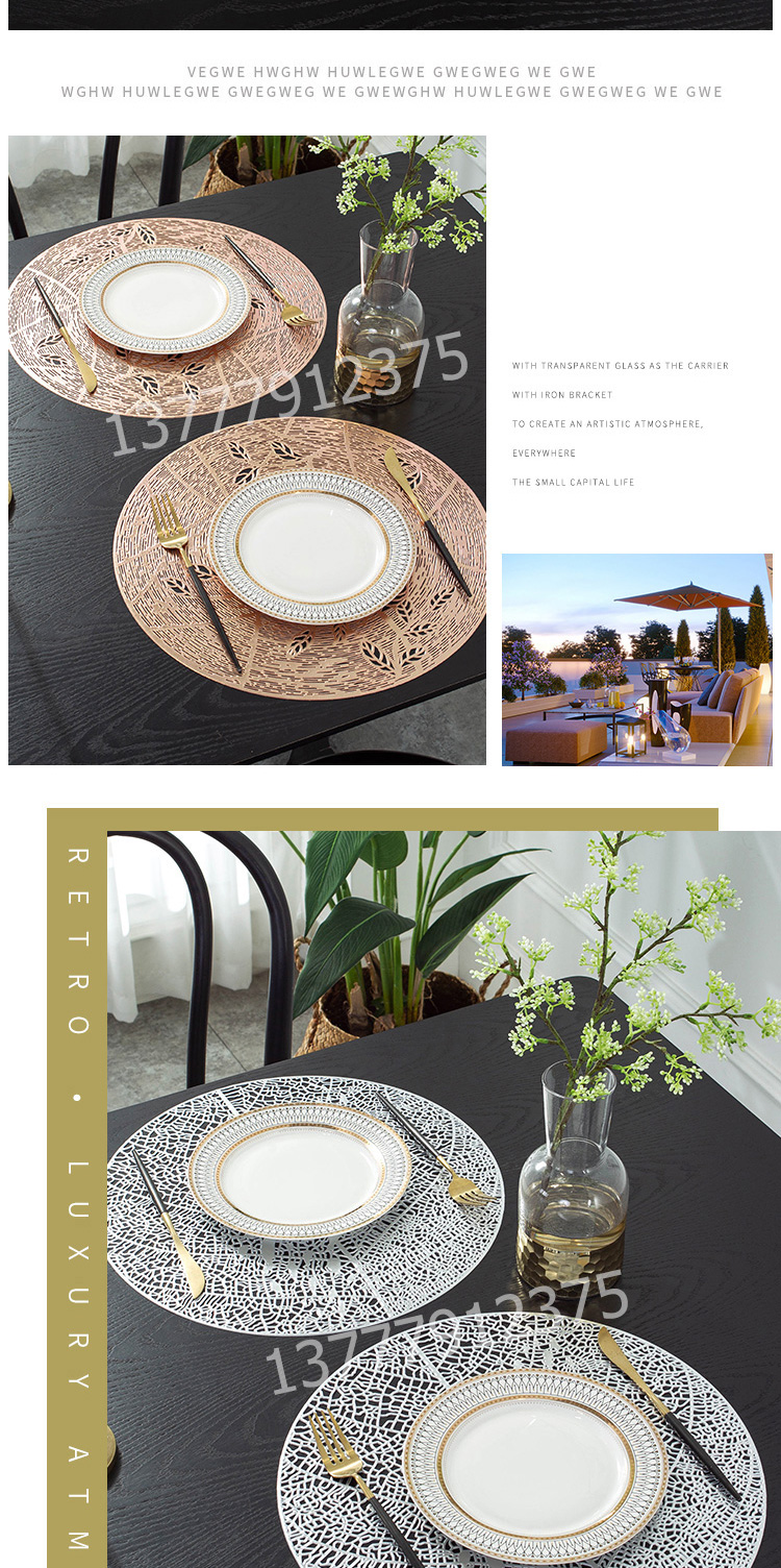 Leather Placemat Tablecloth PVC Dining Table Cushion Non-Slip and Hot Pot Bowl Coaster Daily Kitchen Tools Dinner Plate Heat Proof Mat