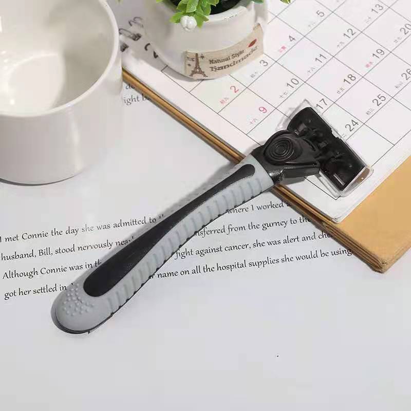 Factory Direct Sales Hotel Pogonotomy Rubber Non-Slip Handle Three-Layer Six-Layer Blade Old-Fashioned Shaver Manual Razor Factory Direct Sales Hotel Pogonotomy Rubber Non-Slip Handle Three-Layer Six-Layer Blade Old-Fashioned Shaver Manual Razor