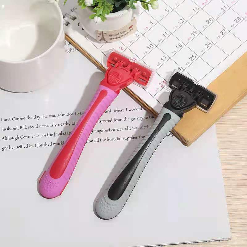 Factory Direct Sales Hotel Pogonotomy Rubber Non-Slip Handle Three-Layer Six-Layer Blade Old-Fashioned Shaver Manual Razor Factory Direct Sales Hotel Pogonotomy Rubber Non-Slip Handle Three-Layer Six-Layer Blade Old-Fashioned Shaver Manual Razor