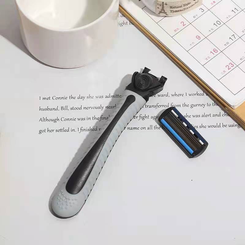 Factory Direct Sales Hotel Pogonotomy Rubber Non-Slip Handle Three-Layer Six-Layer Blade Old-Fashioned Shaver Manual Razor Factory Direct Sales Hotel Pogonotomy Rubber Non-Slip Handle Three-Layer Six-Layer Blade Old-Fashioned Shaver Manual Razor