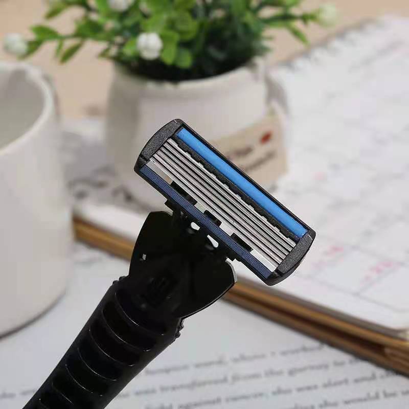 Factory Direct Sales Hotel Pogonotomy Rubber Non-Slip Handle Three-Layer Six-Layer Blade Old-Fashioned Shaver Manual Razor Factory Direct Sales Hotel Pogonotomy Rubber Non-Slip Handle Three-Layer Six-Layer Blade Old-Fashioned Shaver Manual Razor