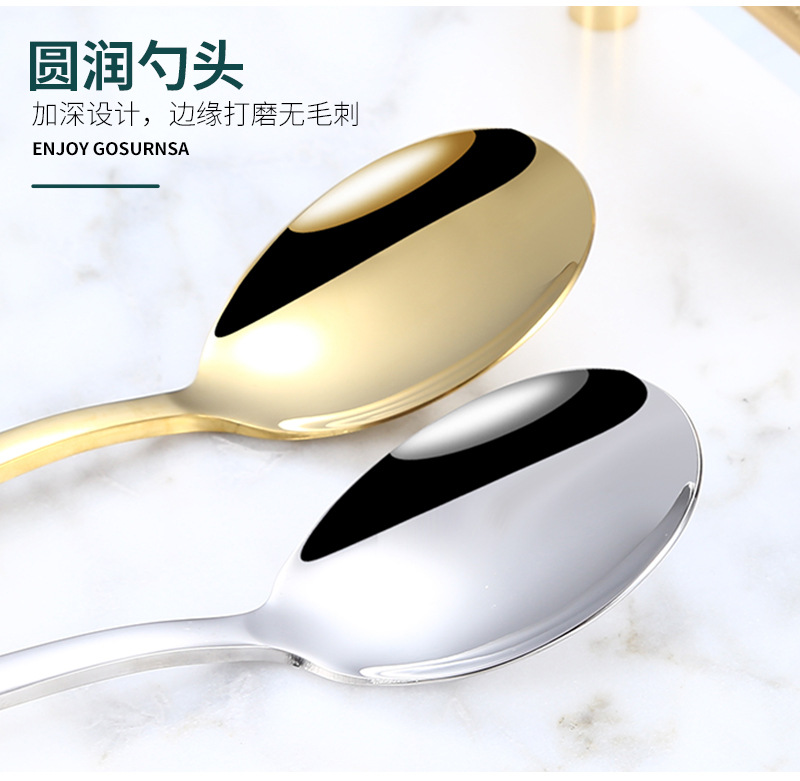 304 Stainless Steel Tableware Set Korean Knife and Fork Internet Celebrity Hotel Western Food Steak Knife Dessert Spoon Long Spoon 304 Stainless Steel Tableware Set Korean Knife and Fork Internet Celebrity Hotel Western Food Steak Knife Dessert Spoon Long Spoon