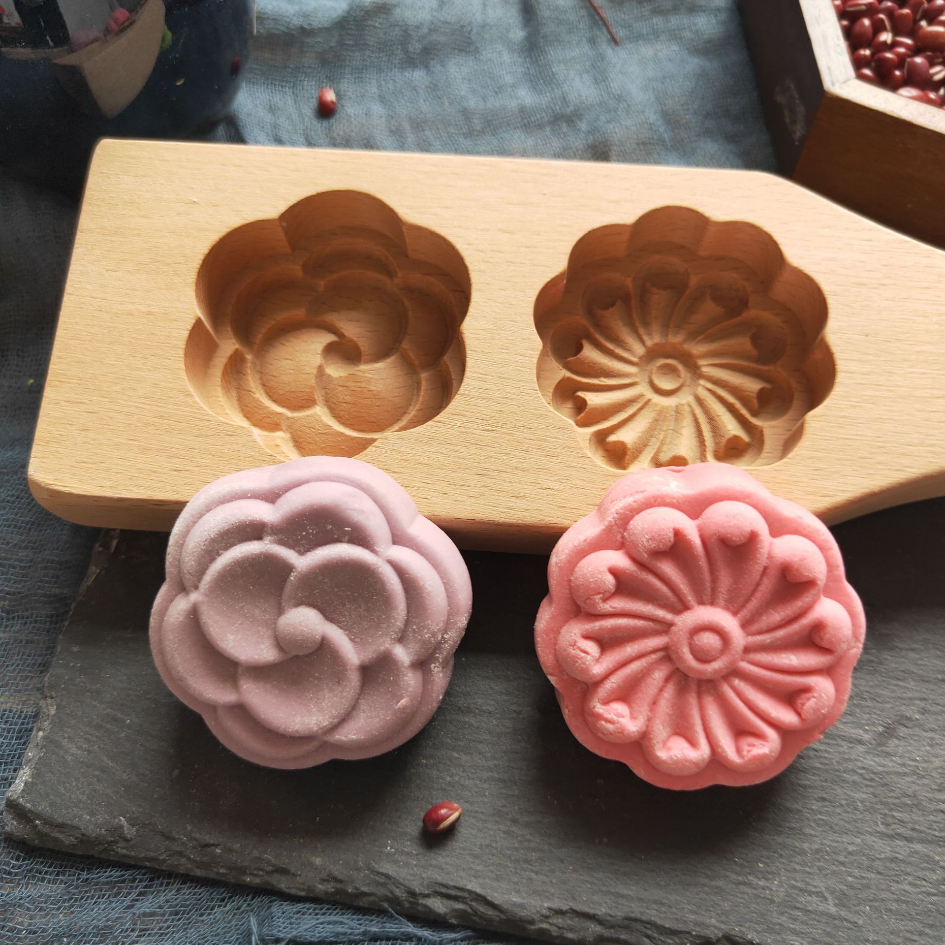 Wooden Snow Skin Mooncake Purple Sweet Potato Mung Bean Yam Pastry Pumpkin Biscuit Green Dumpling Noodle Clip Steamed Bread Mold Factory Wooden Snow Skin Mooncake Purple Sweet Potato Mung Bean Yam Pastry Pumpkin Biscuit Green Dumpling Noodle Clip Steamed Bread Mold Factory