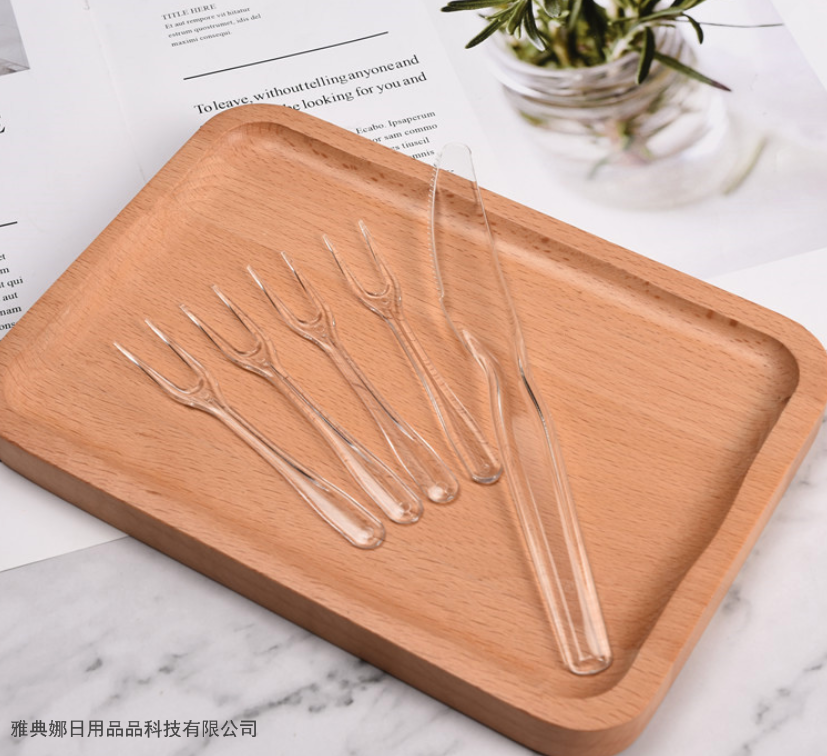 Beige Blue Moon Cake Knife and Fork Egg Yolk Crisp Pink Knife and Fork Five-nuts Mooncake Knife