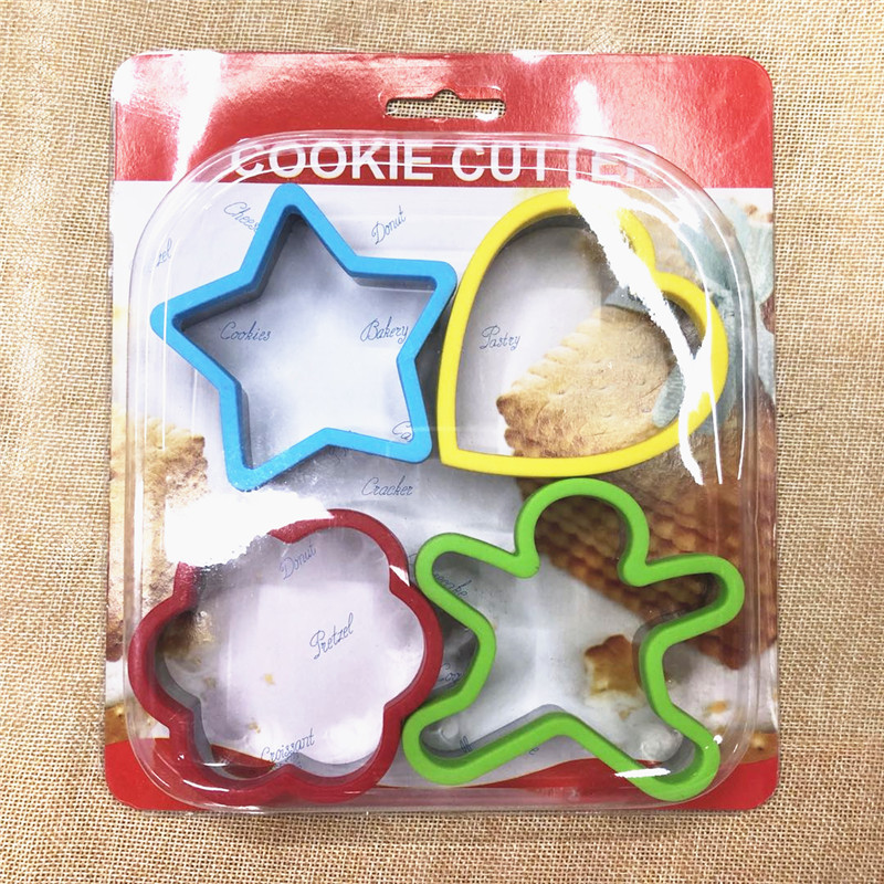 Biscuit Cookie Cake Mold Food Grade Stainless Steel Combination Hexagonal Star Shape Five-Piece Set Baking Tool