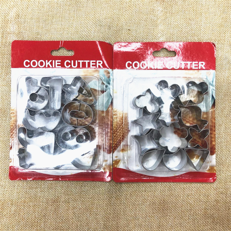 Biscuit Cookie Cake Mold Food Grade Stainless Steel Combination Hexagonal Star Shape Five-Piece Set Baking Tool