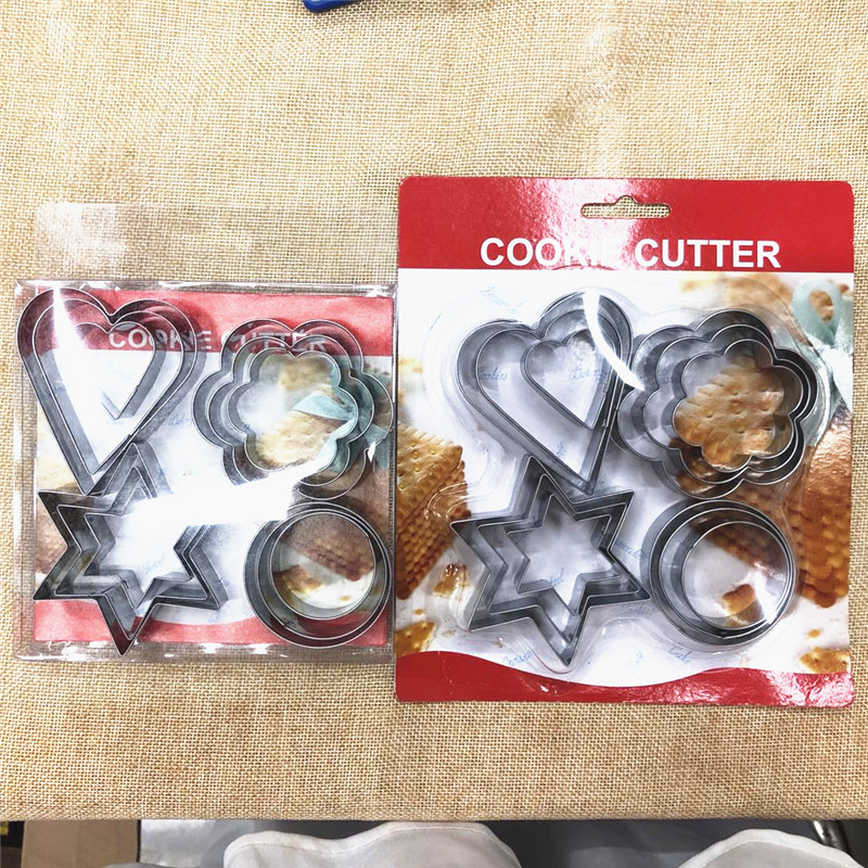Biscuit Cookie Cake Mold Food Grade Stainless Steel Combination Hexagonal Star Shape Five-Piece Set Baking Tool Biscuit Cookie Cake Mold Food Grade Stainless Steel Combination Hexagonal Star Shape Five-Piece Set Baking Tool