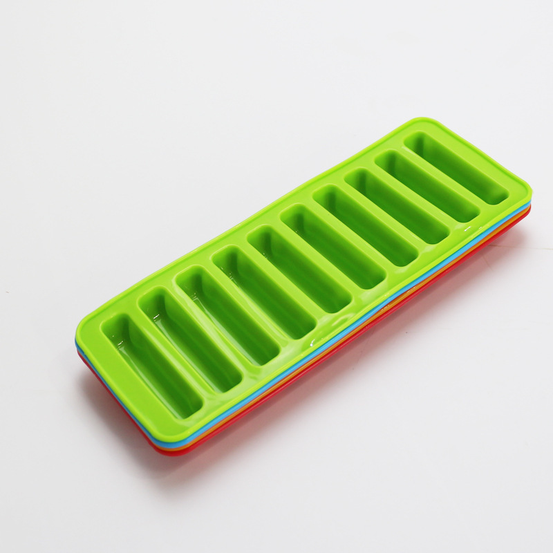 Food Grade Cylindrical Silicone Ice Cube Mold 10-Hole Finger Biscuit Ice Sucker Ice Tray Chocolate DIY Mold
