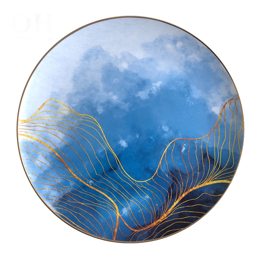 Bone China Dish High Ceramic Western Cuisine Plate Table Large Tray Tableware Fruit Cake Plate Daily Necessities Bone China Dish High Ceramic Western Cuisine Plate Table Large Tray Tableware Fruit Cake Plate Daily Necessities