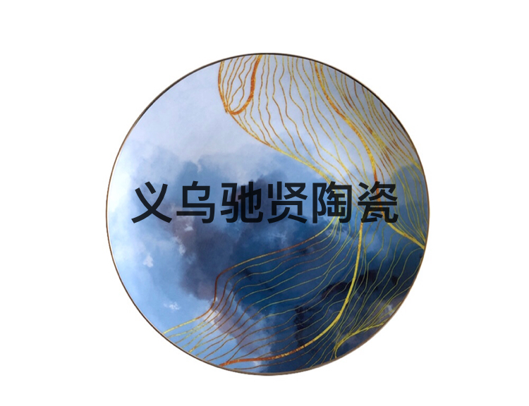 Bone China Dish High Ceramic Western Cuisine Plate Table Large Tray Tableware Fruit Cake Plate Daily Necessities