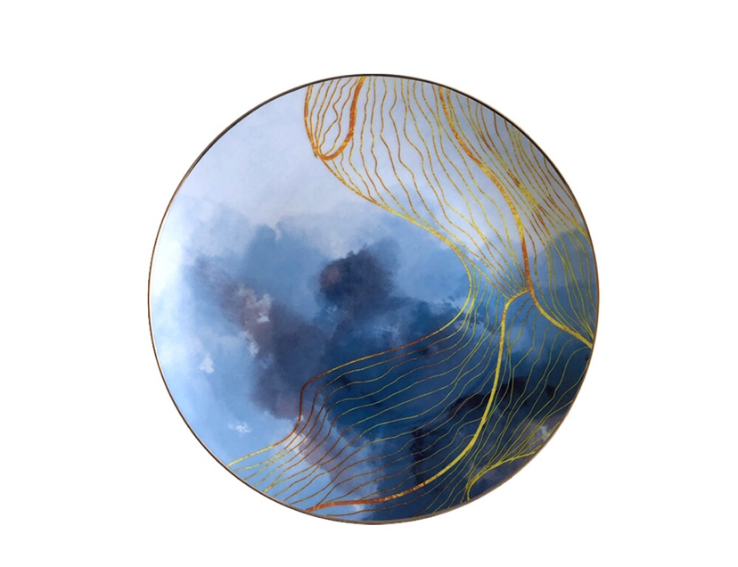 Bone China Dish High Ceramic Western Cuisine Plate Table Large Tray Tableware Fruit Cake Plate Daily Necessities Bone China Dish High Ceramic Western Cuisine Plate Table Large Tray Tableware Fruit Cake Plate Daily Necessities