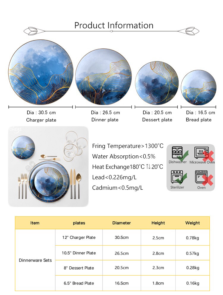 Bone China Dish High Ceramic Western Cuisine Plate Table Large Tray Tableware Fruit Cake Plate Daily Necessities Bone China Dish High Ceramic Western Cuisine Plate Table Large Tray Tableware Fruit Cake Plate Daily Necessities