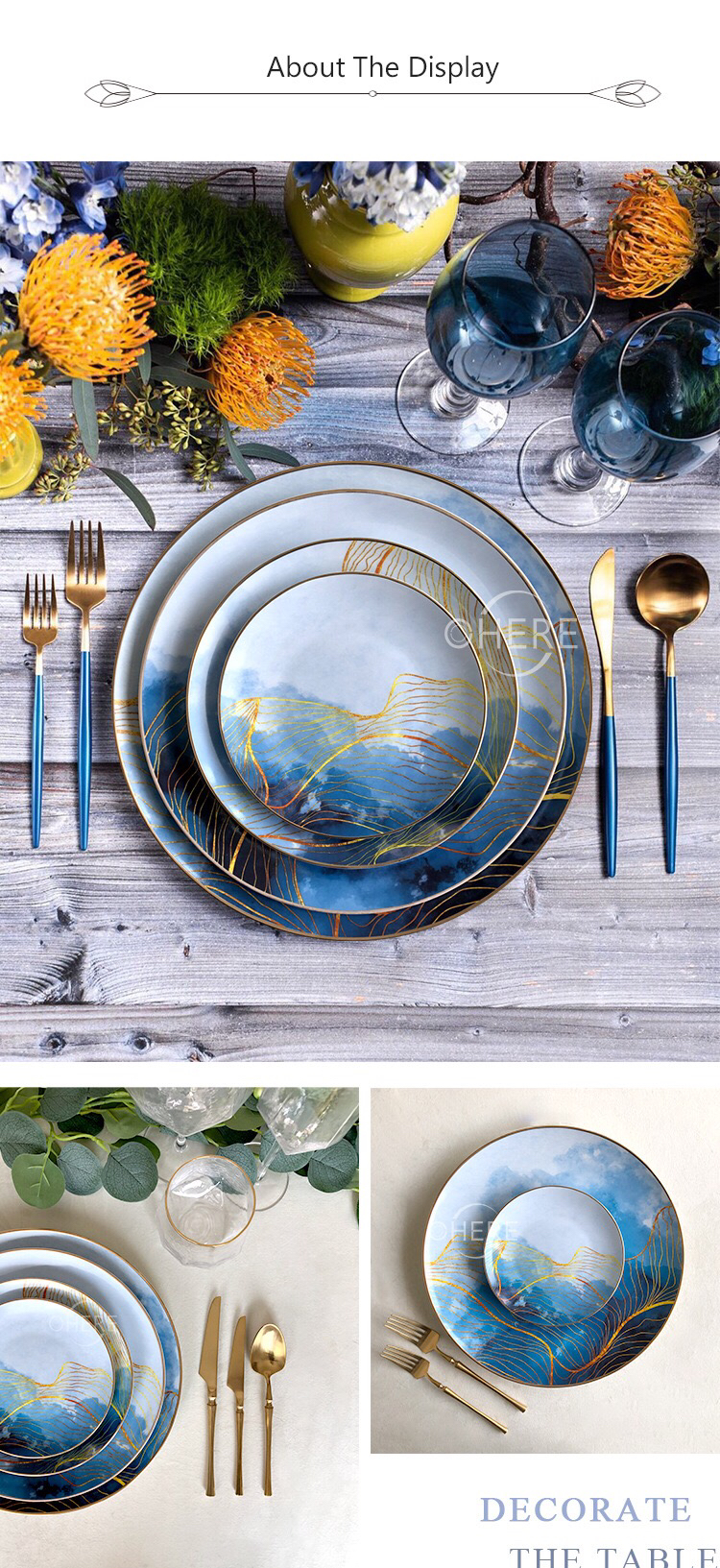 Bone China Dish High Ceramic Western Cuisine Plate Table Large Tray Tableware Fruit Cake Plate Daily Necessities Bone China Dish High Ceramic Western Cuisine Plate Table Large Tray Tableware Fruit Cake Plate Daily Necessities